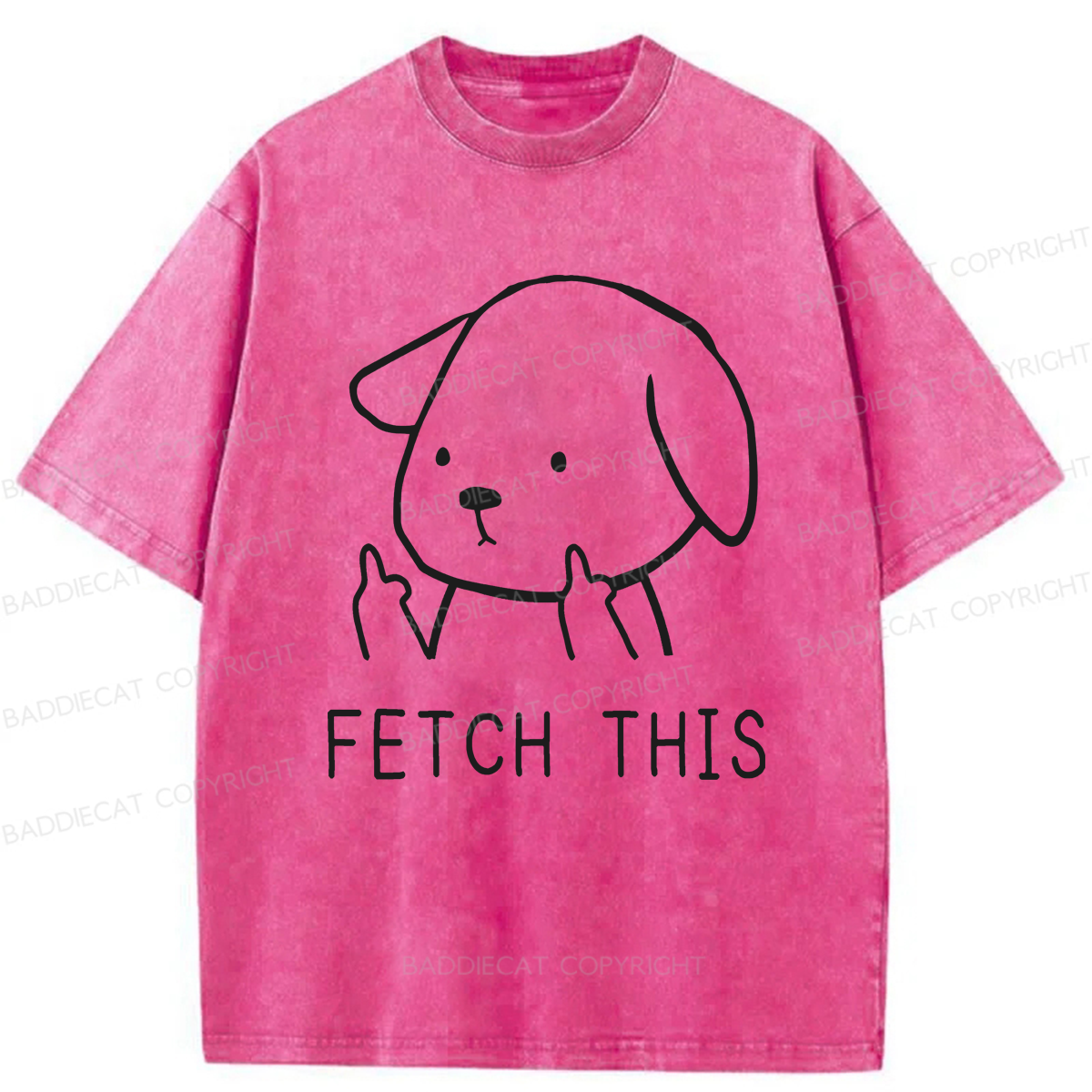 Baddiecat Fetch This Dog Washed T-shirt