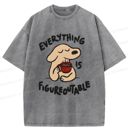 Baddiecat Happy Puppy Washed T-shirt