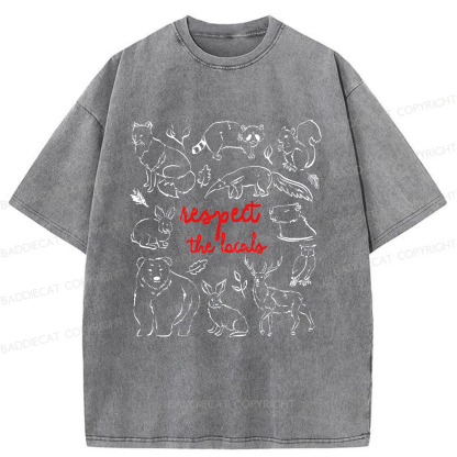 Baddiecat Love Animals Washed T-shirt
