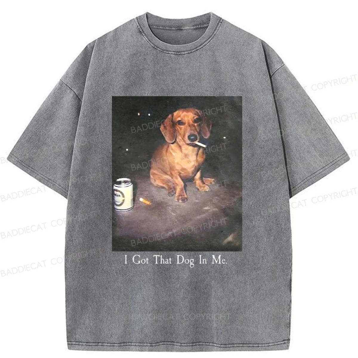 Baddiecat There's A Dog In My Bones Washed T-shirt