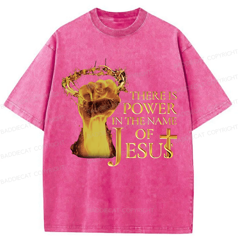 Baddiecat Jesus Christian Faith Washed T-shirt