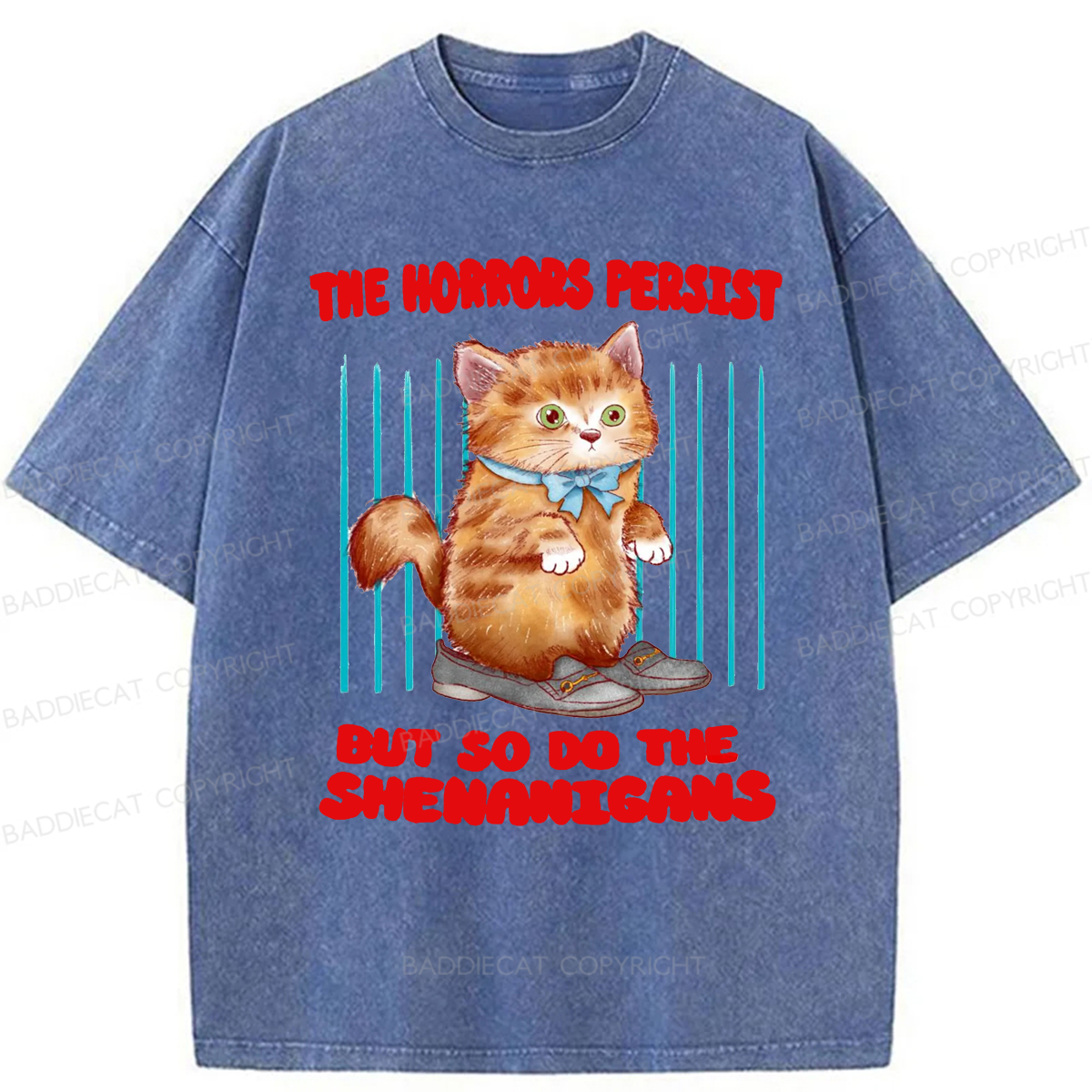 Baddiecat Horrific Shenanigans Washed T-shirt