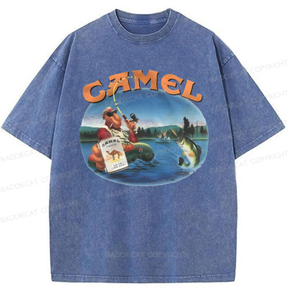 Baddiecat Funny Camel Washed T-shirt
