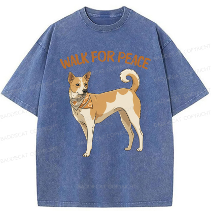 Baddiecat Walk For Peace Washed T-shirt