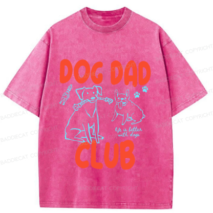 Baddiecat Dog Dad Club Washed T-shirt