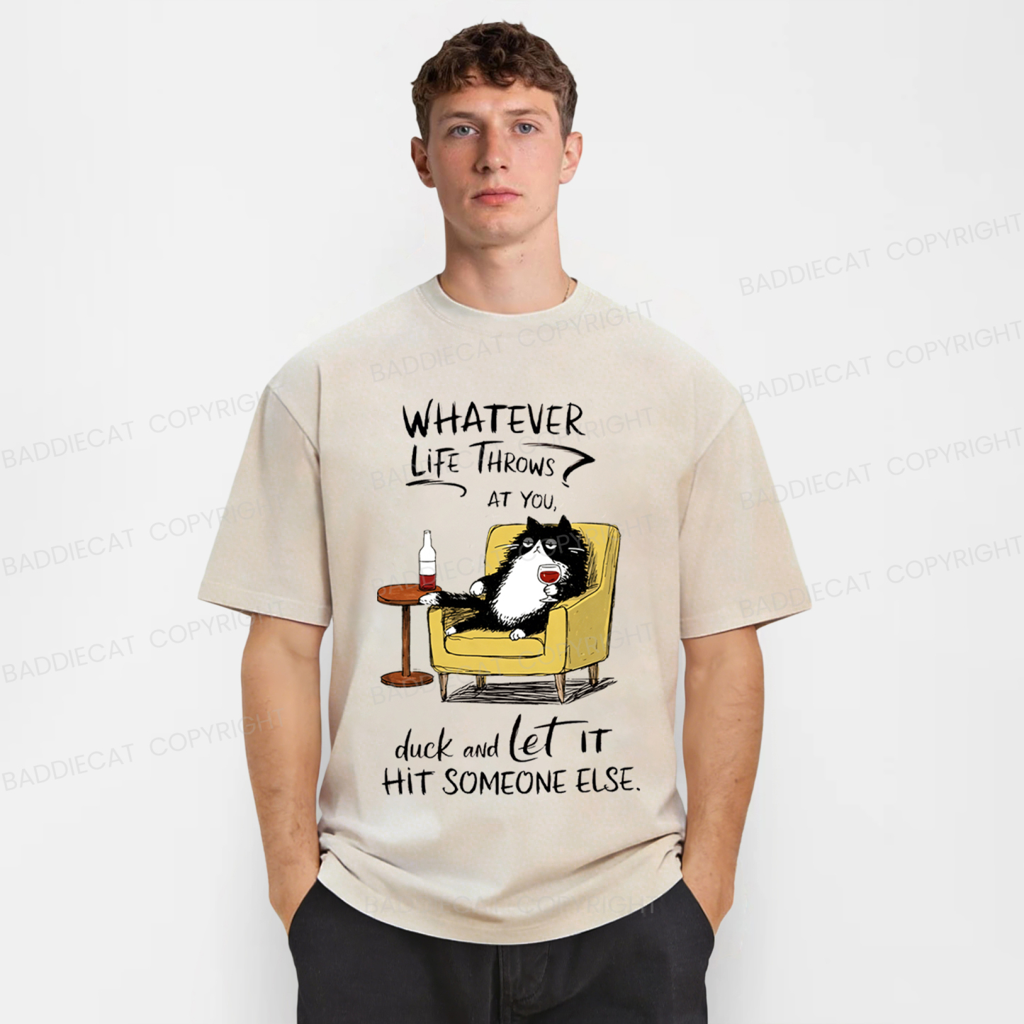 Baddiecat Noble Cat Washed T-shirt