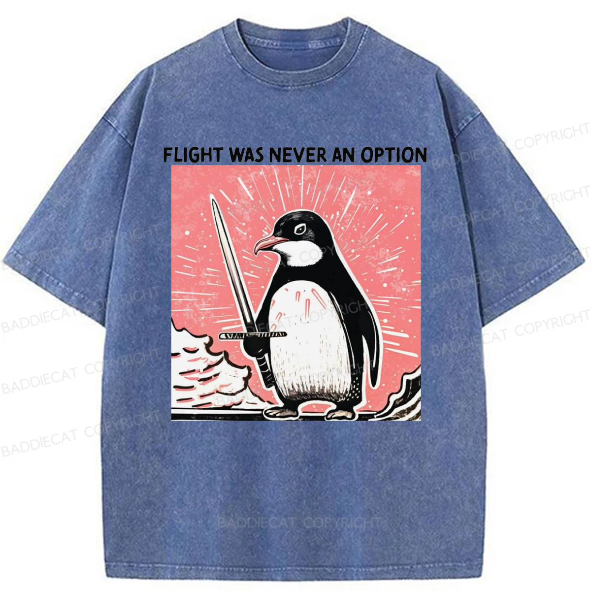 Baddiecat Fight Was Never An Option Washed T-shirt