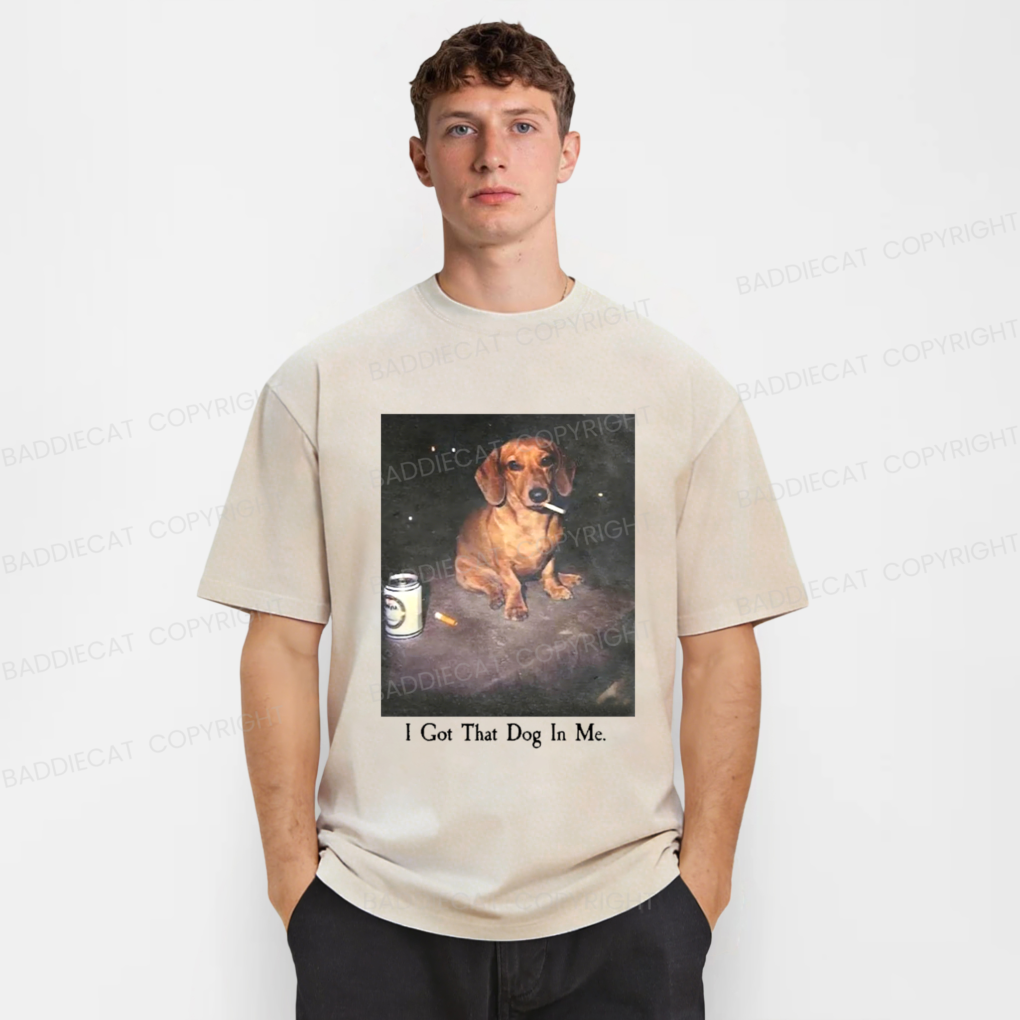 Baddiecat There's A Dog In My Bones Washed T-shirt