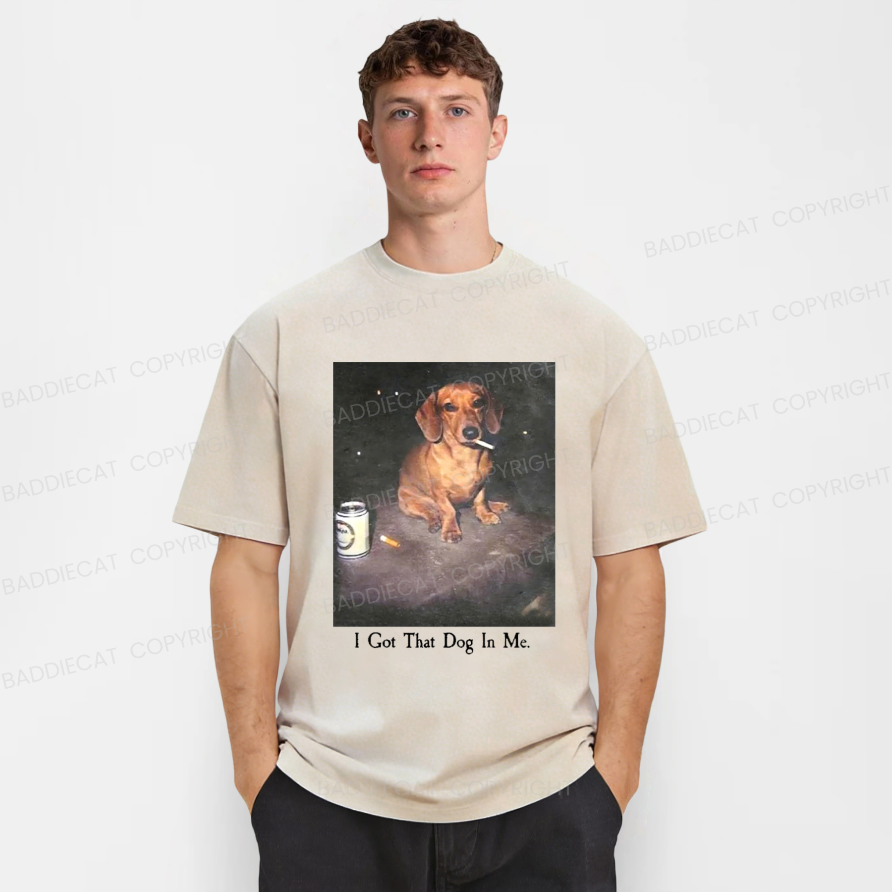 Baddiecat There's A Dog In My Bones Washed T-shirt