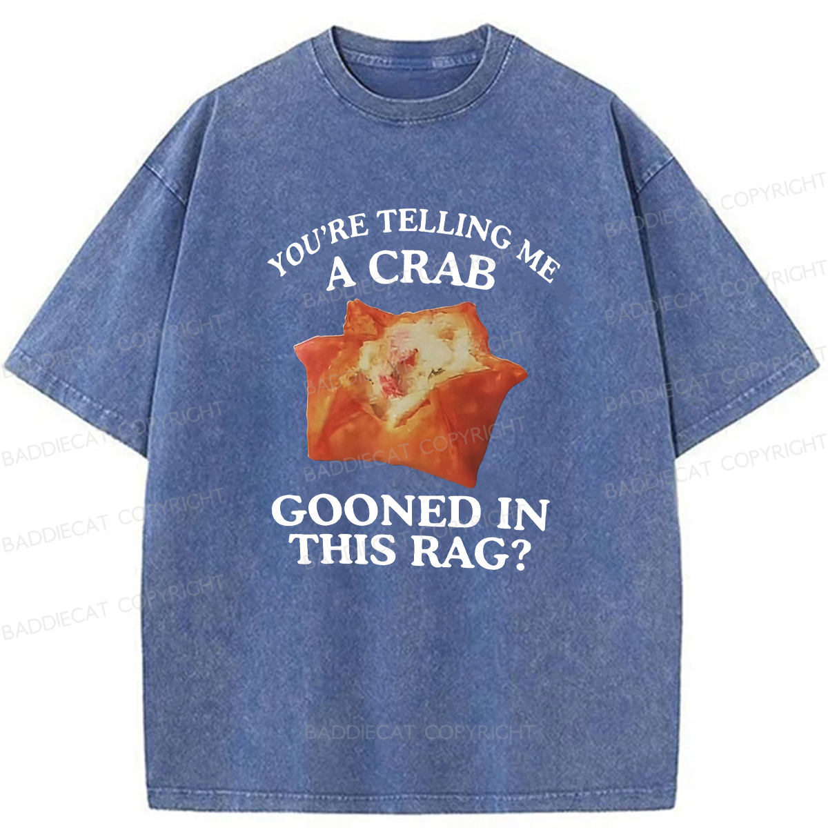 Baddiecat You're Telling Me A Crab Gooned In This Rag Washed T-shirt