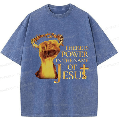 Baddiecat Jesus Christian Faith Washed T-shirt