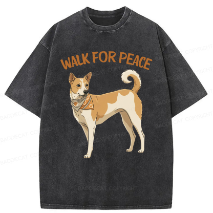 Baddiecat Walk For Peace Washed T-shirt