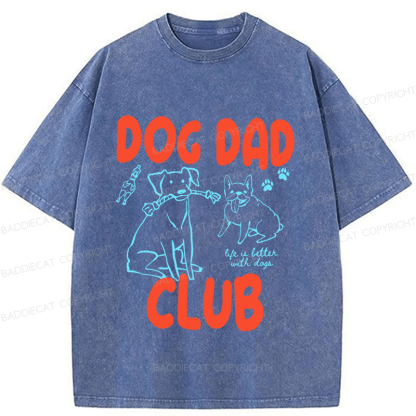 Baddiecat Dog Dad Club Washed T-shirt