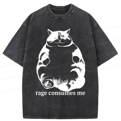 Baddiecat Rage Consumes Me Washed T-shirt