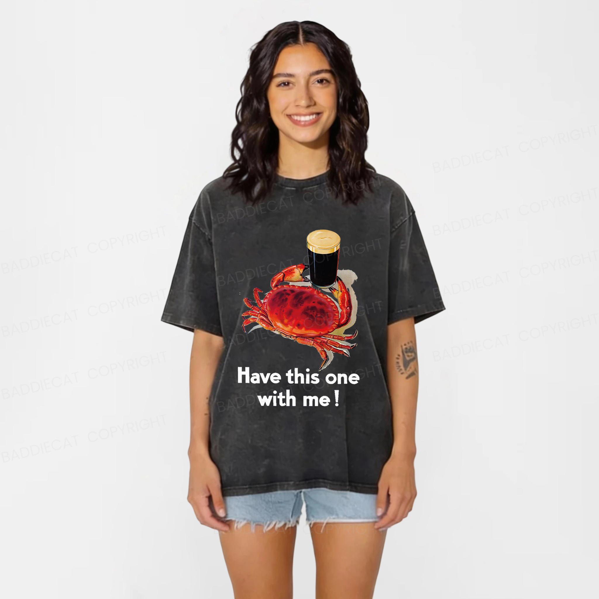 Baddiecat Another Cup Washed T-shirt