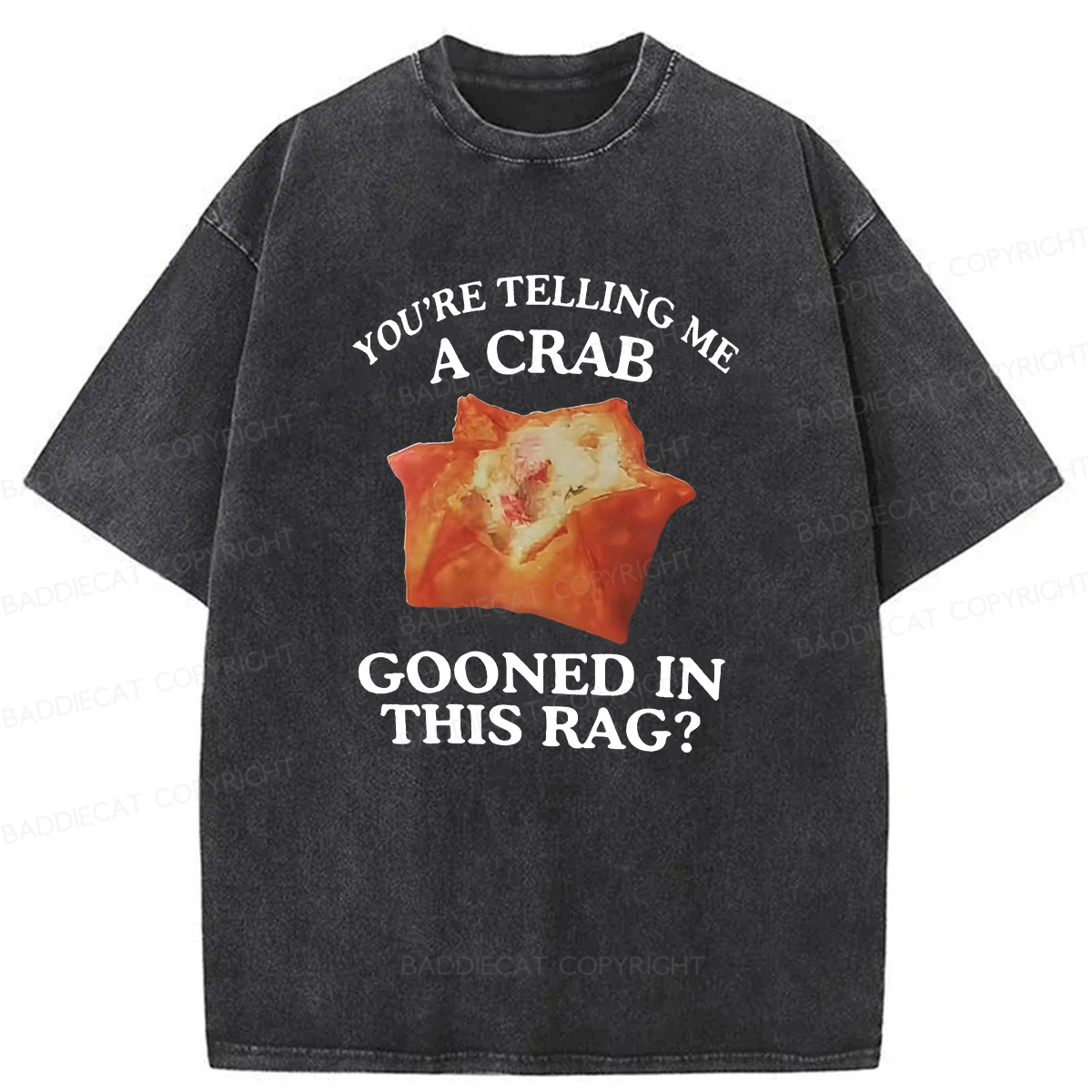 Baddiecat You're Telling Me A Crab Gooned In This Rag Washed T-shirt
