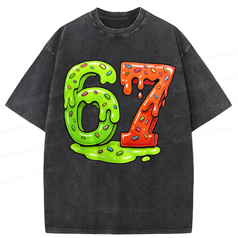 Baddiecat 67 Washed T-shirt