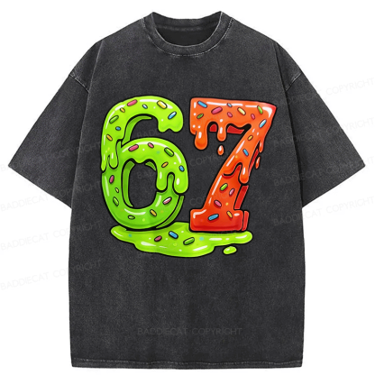 Baddiecat 67 Washed T-shirt