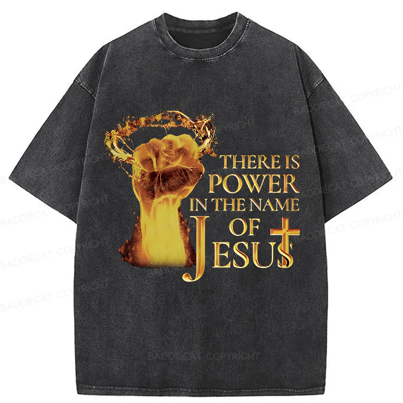 Baddiecat Jesus Christian Faith Washed T-shirt
