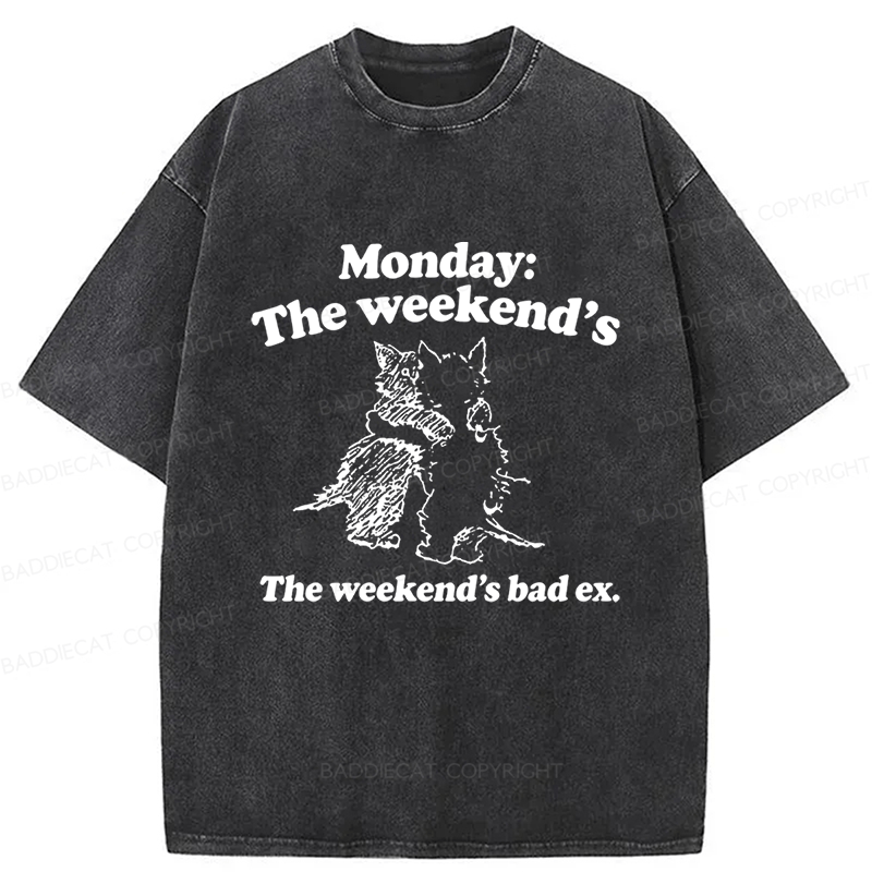 Baddiecat The Weekend's Bad Ex Washed T-shirt