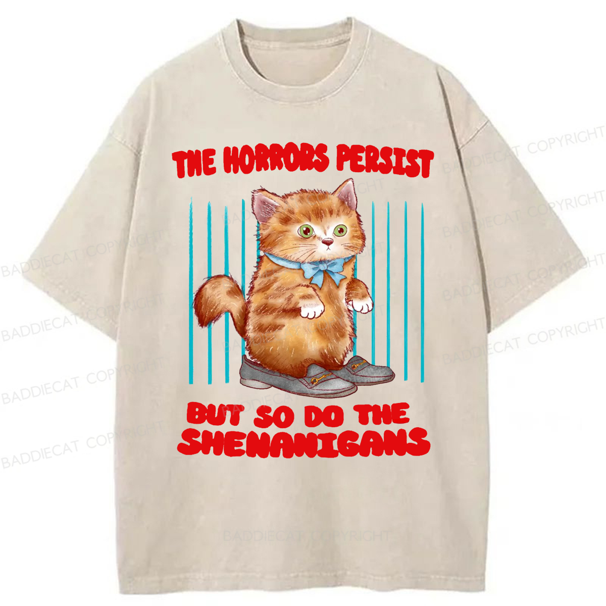Baddiecat Horrific Shenanigans Washed T-shirt