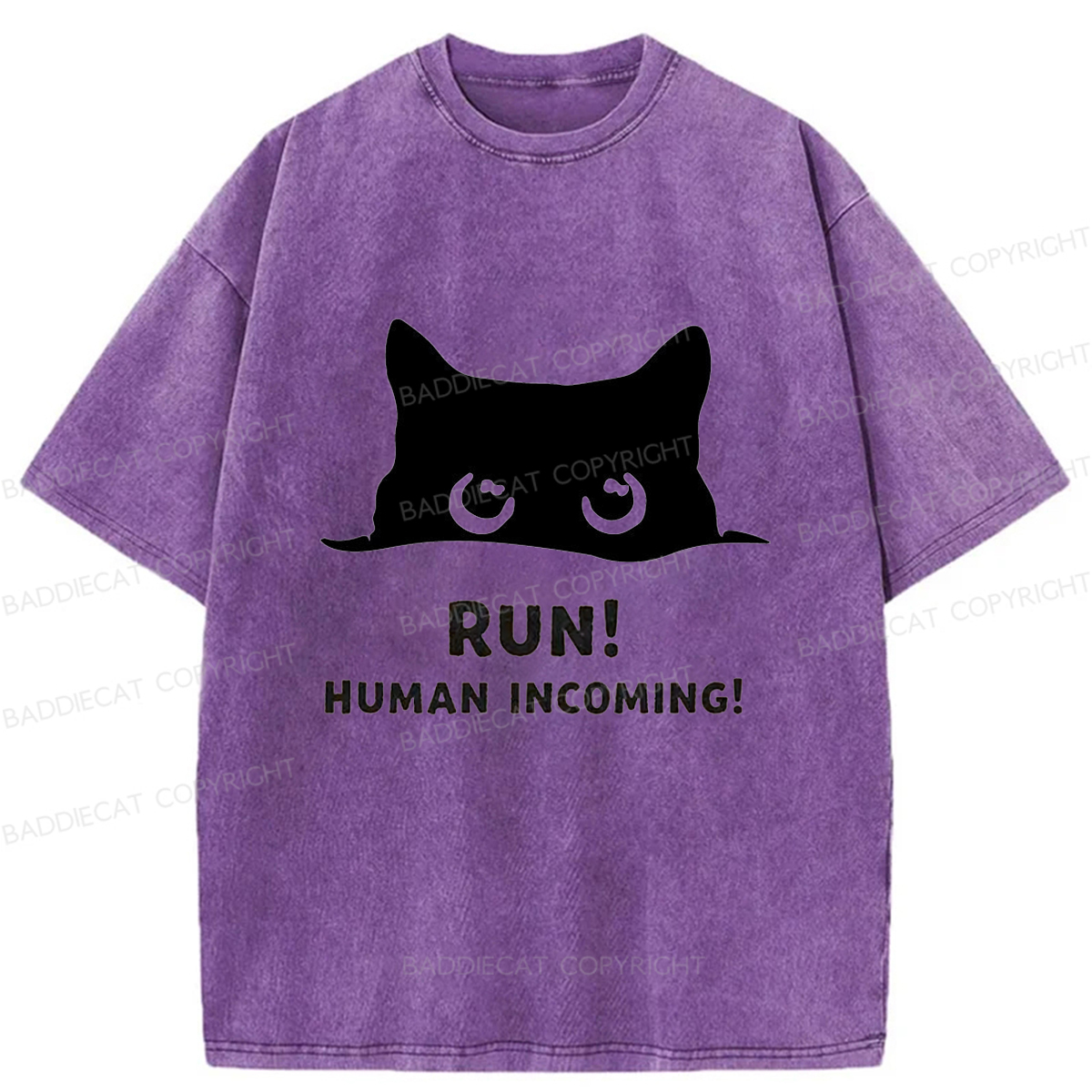 Baddiecat Timid kitten Washed T-shirt