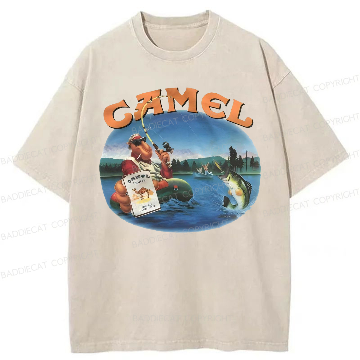 Baddiecat Funny Camel Washed T-shirt