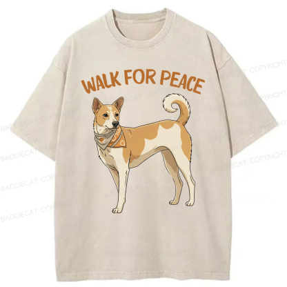 Baddiecat Walk For Peace Washed T-shirt