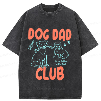 Baddiecat Dog Dad Club Washed T-shirt
