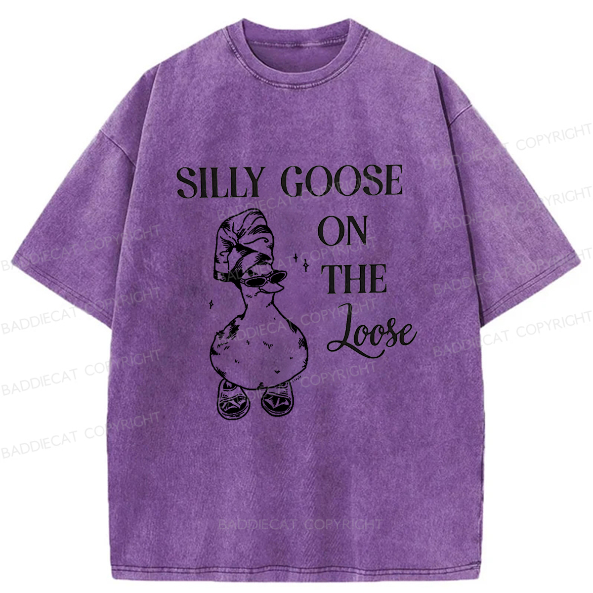 Baddiecat Silly Goose On The Loose Washed T-shirt
