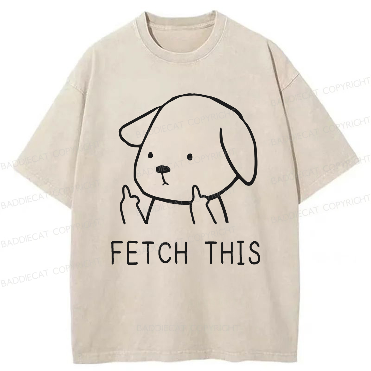 Baddiecat Fetch This Dog Washed T-shirt
