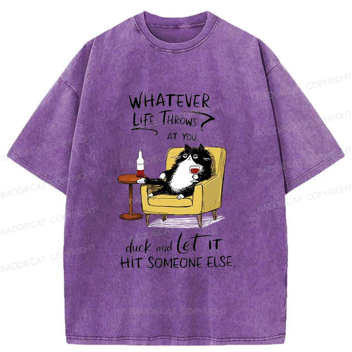 Baddiecat Noble Cat Washed T-shirt