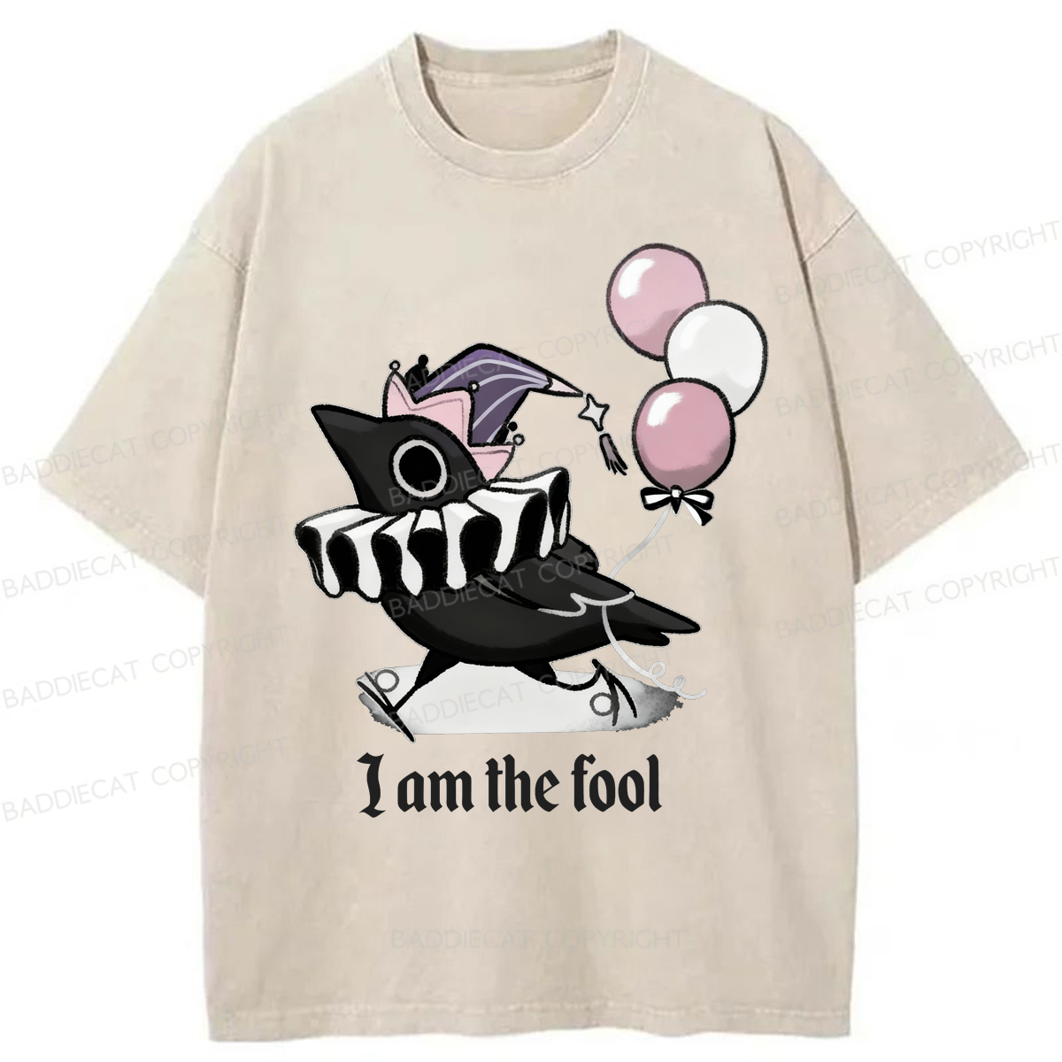 Baddiecat I Am Fool Washed T-shirt