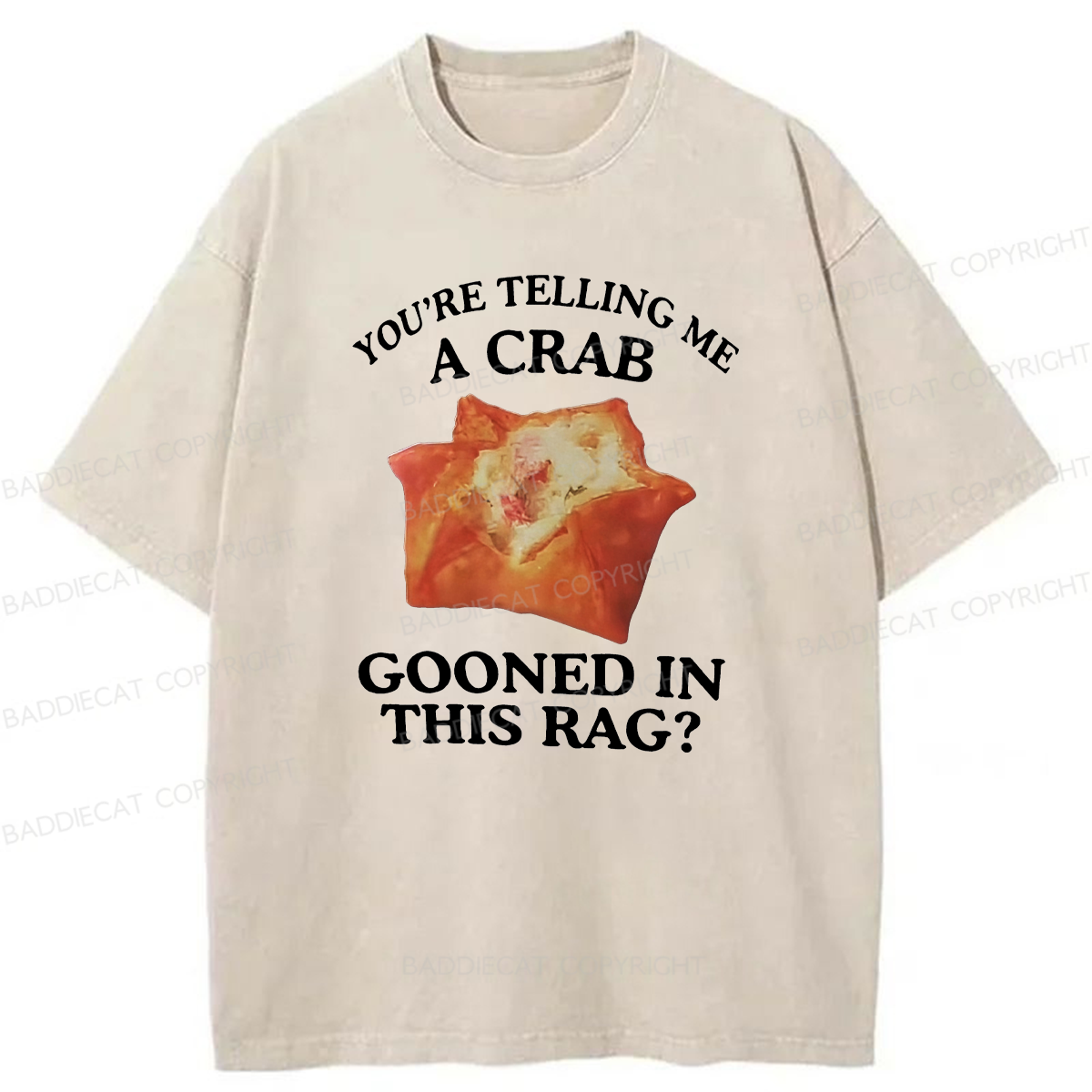 Baddiecat You're Telling Me A Crab Gooned In This Rag Washed T-shirt