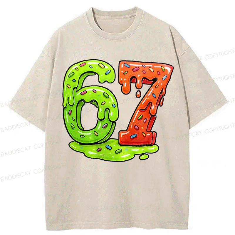 Baddiecat 67 Washed T-shirt