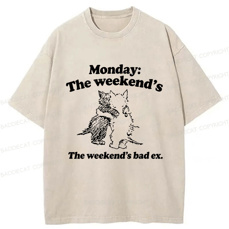 Baddiecat The Weekend's Bad Ex Washed T-shirt
