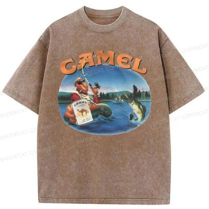 Baddiecat Funny Camel Washed T-shirt
