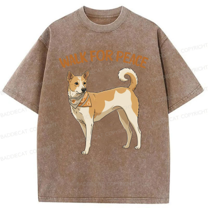 Baddiecat Walk For Peace Washed T-shirt