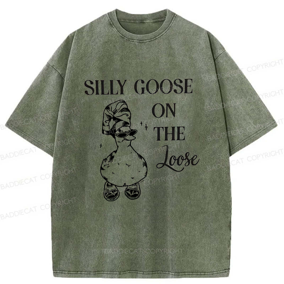 Baddiecat Silly Goose On The Loose Washed T-shirt