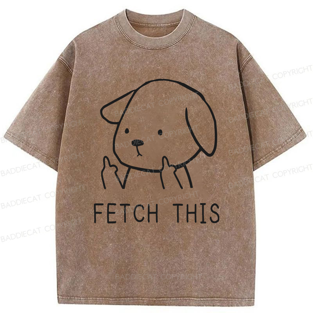 Baddiecat Fetch This Dog Washed T-shirt