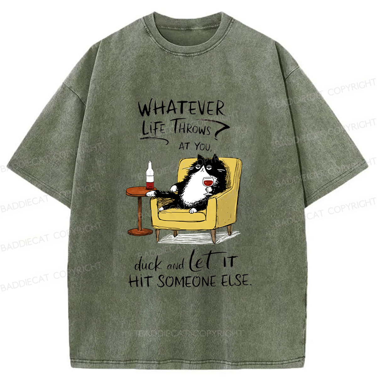 Baddiecat Noble Cat Washed T-shirt