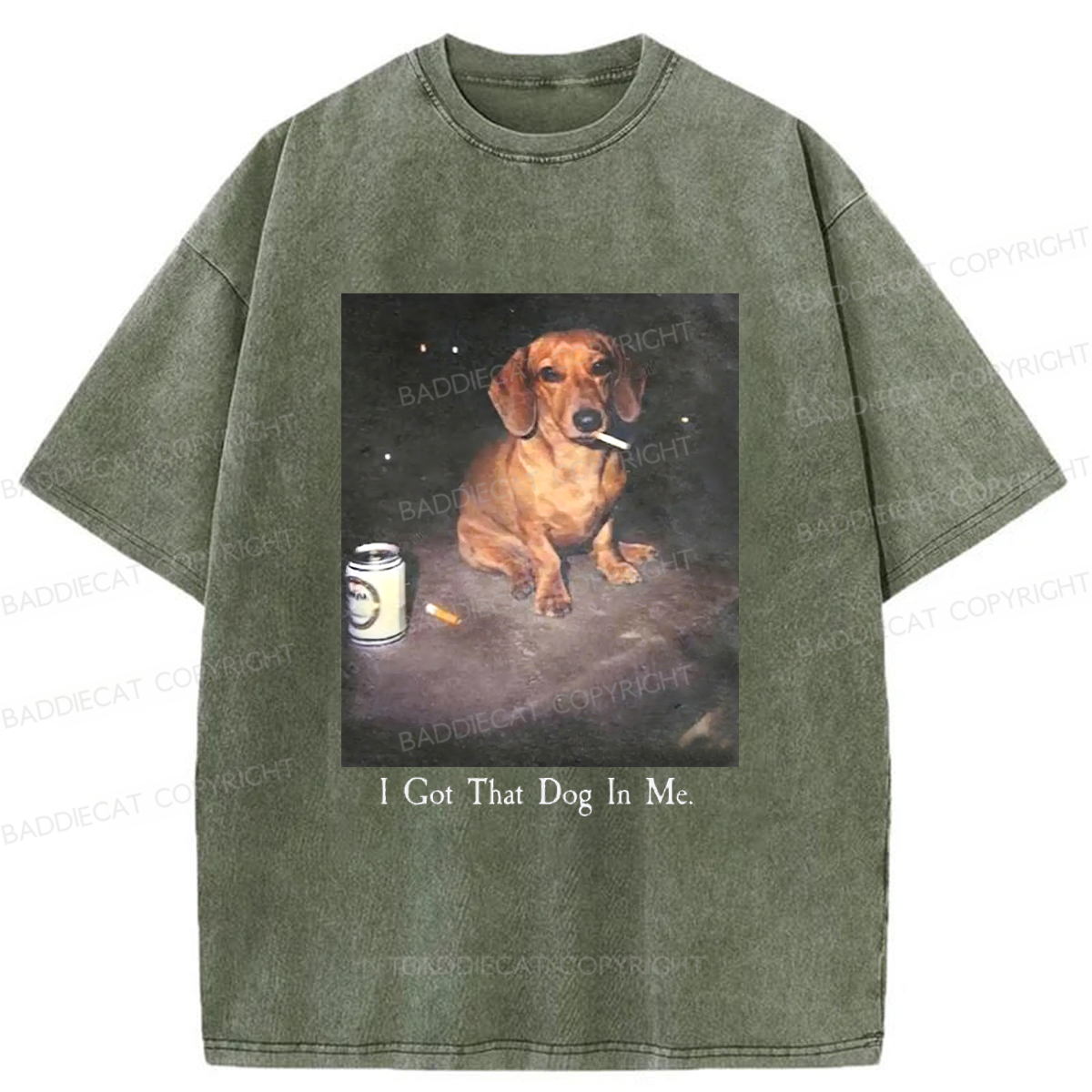 Baddiecat There's A Dog In My Bones Washed T-shirt