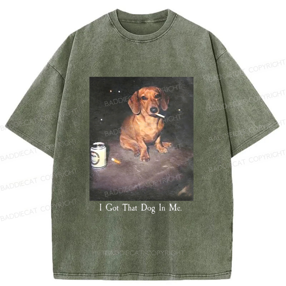 Baddiecat There's A Dog In My Bones Washed T-shirt