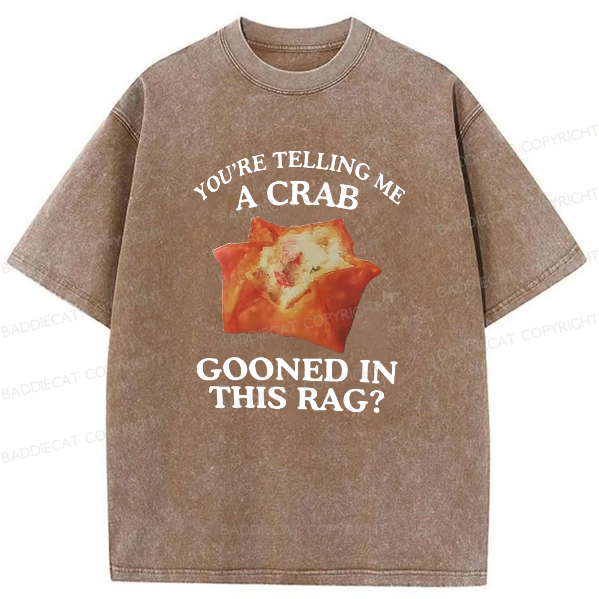 Baddiecat You're Telling Me A Crab Gooned In This Rag Washed T-shirt