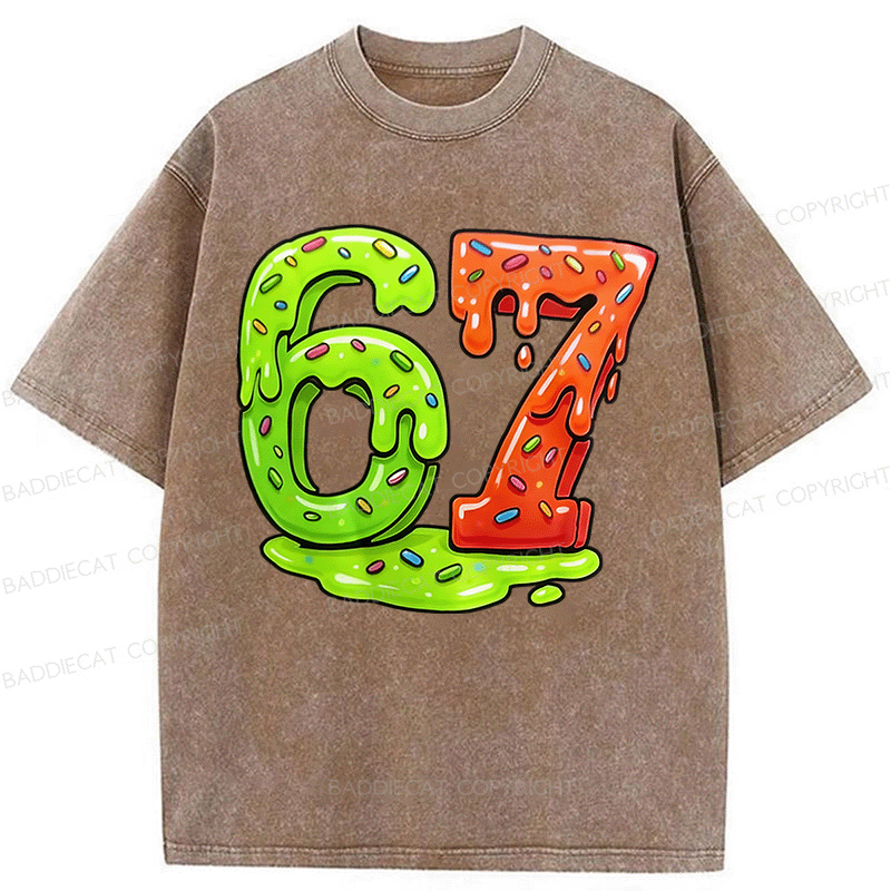 Baddiecat 67 Washed T-shirt