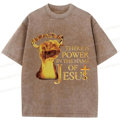 Baddiecat Jesus Christian Faith Washed T-shirt