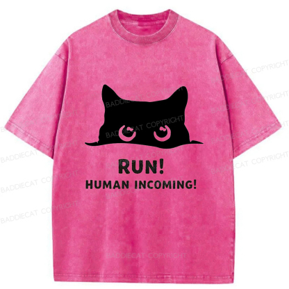 Baddiecat Timid kitten Washed T-shirt