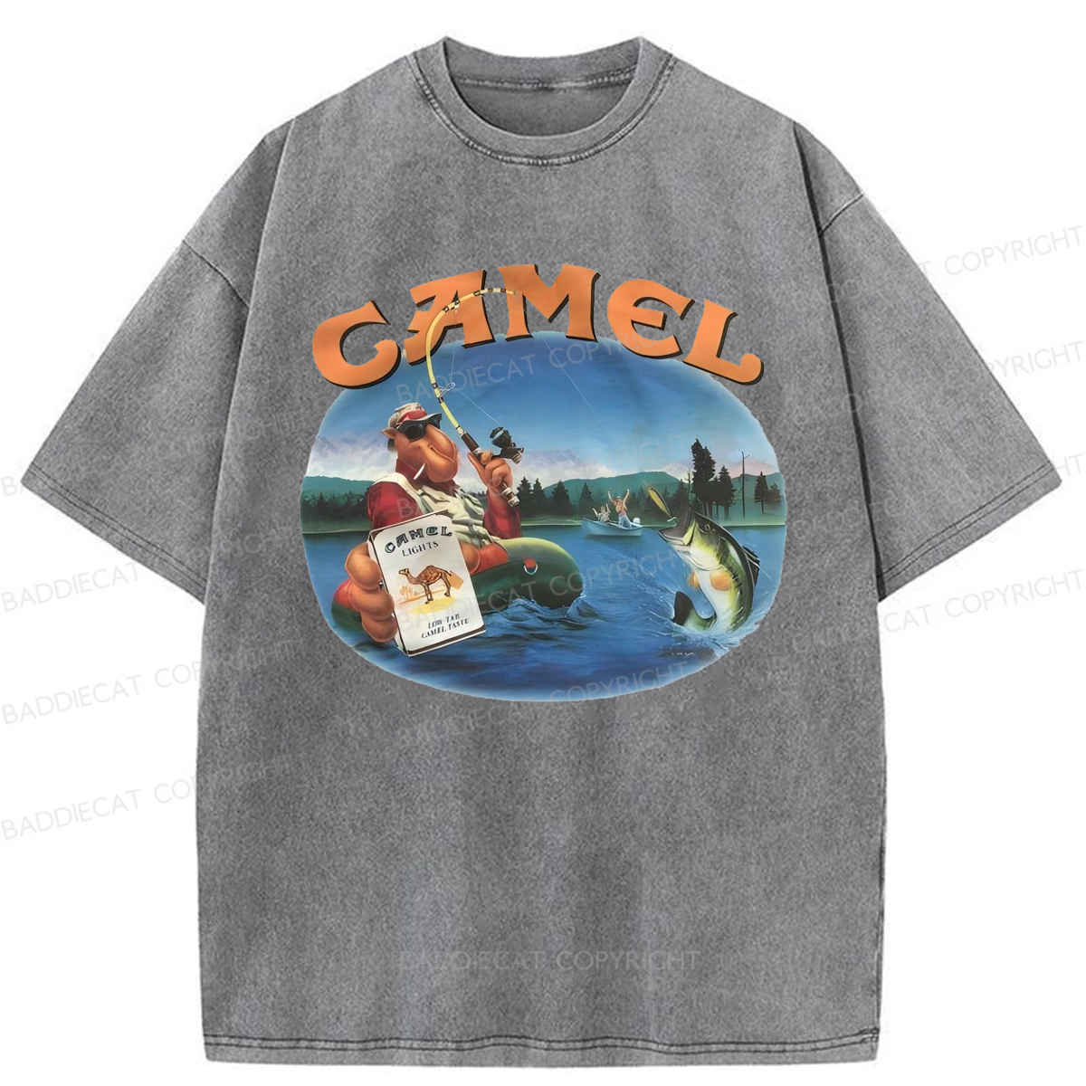 Baddiecat Funny Camel Washed T-shirt