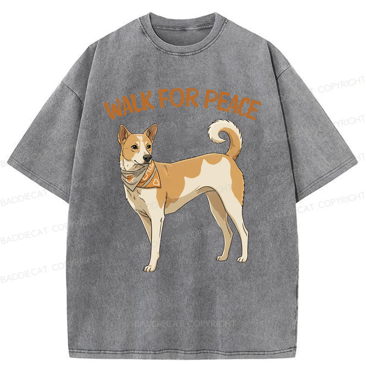 Baddiecat Walk For Peace Washed T-shirt