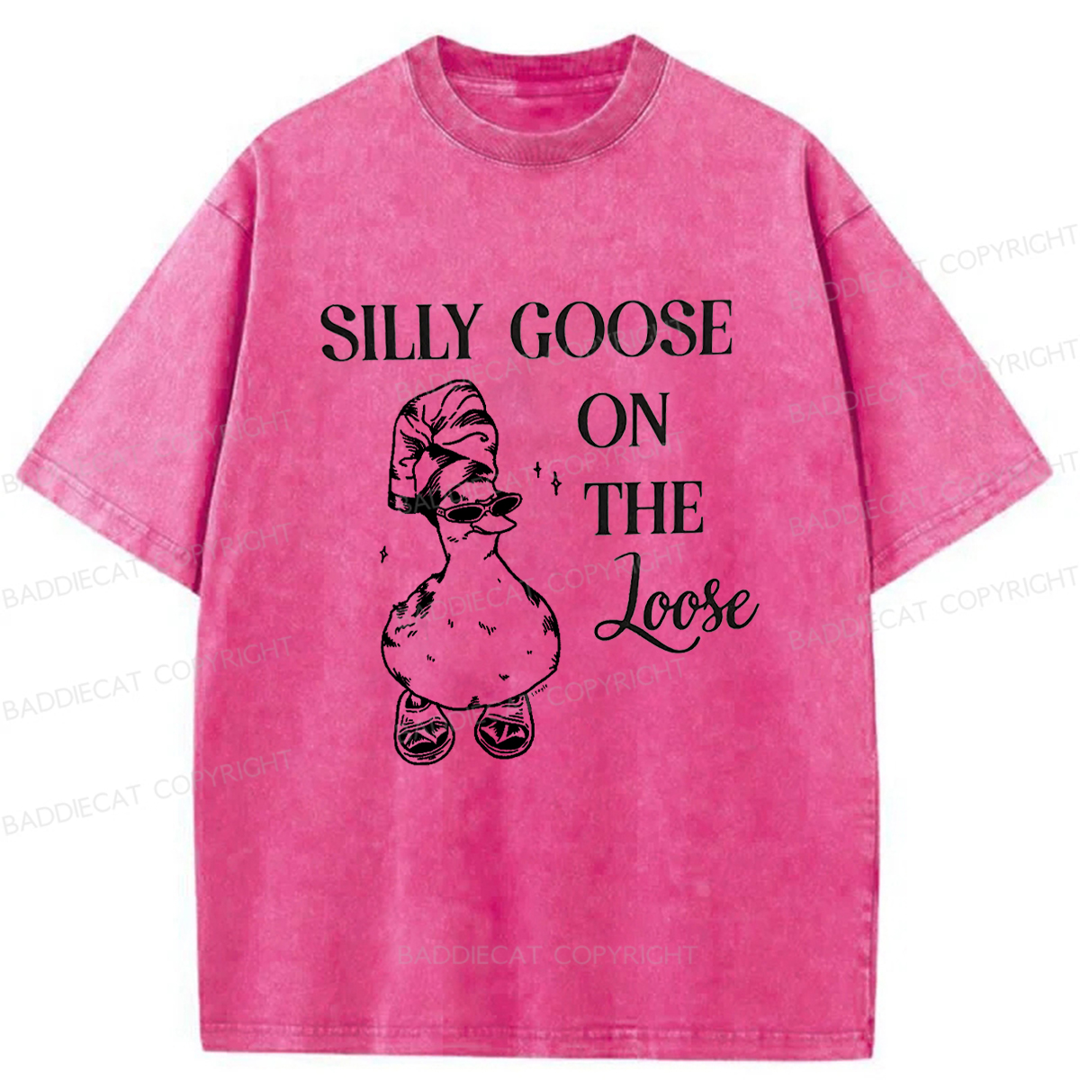 Baddiecat Silly Goose On The Loose Washed T-shirt